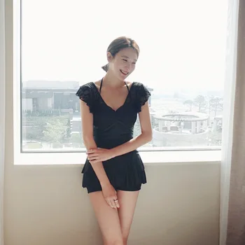 Stil coreean de costume de Baie Femei-coreean singură bucată de Costume de baie Femei Acopere Burta Sexy Zână de Primăvară Fierbinte Conservator Beachwear Tankini