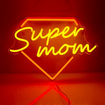 Super Mama Neon LED Lumini de Neon Litere ca Cadou pentru Sotie, Mama, Bunica Express Vă sunt Recunoscător pentru Mama Lampa cu USB/Estompat 