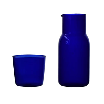 Transparent Bomboane de Culoare de Sticlă Ceașcă de ceai Set Simplu Rezistent la Căldură Suc de Băut Cana cu Ceai Ulcior de Sticlă de Apă -Albastru