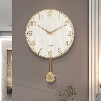 Tăcut Perete Ceas Original De Artă Minimalist Pendul Clasic Ceasuri De Perete Quartz Indicii Rotund Retro Modern, Administrat De Proiectare Acasă