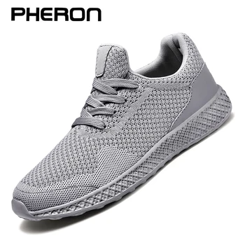 Ultra-ușor, Pantofi de Alergare pentru Bărbați Respirabil Mesh Mens Formatori Casual, Toate Metch Negru Gri Adidasi Plus Dimensiune Atletism Sport