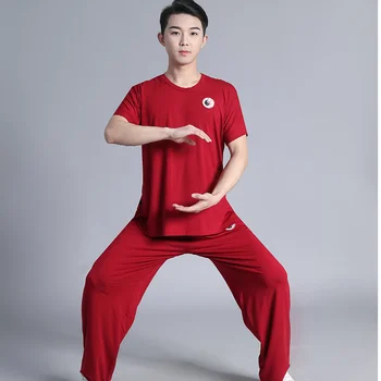 Vara Artă Marțială Uniformă Wushu Îmbrăcăminte Tai Chi Haine Kung Fu Rochie Burgundy Pentru Femei Și Bărbați, Unisex Kun Master 2023 Stil Nou
