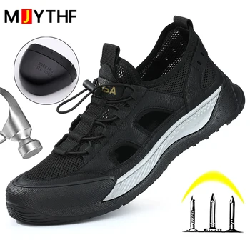Vara Tubulare Bărbați Încălțăminte de protecție de Protecție Sandale Barbati Muncă Adidași Anti-sparge Anti-puncție Indestructibil Pantofi Respirabil