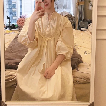 Vintage femeii Sleepwear Antic Rochie de Printesa Sleepshirts Stil francez de Origine Purta Cămăși de noapte.Doamnelor Puff Maneca Cămașă De Noapte