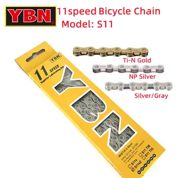 YBN 11 Viteză a Lanțului de S11TIG Ti-N Aur S11 S2/S de Argint MTB Biciclete Rutier Lanțuri 116L Pentru SRAM Pentru Campanolo Sistem de Accesorii pentru Biciclete