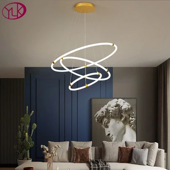 YOULAIKE cu led-uri Moderne candelabru pentru living singur inel design lampă de agățat sufragerie, dormitor condus de suspendare corp de iluminat